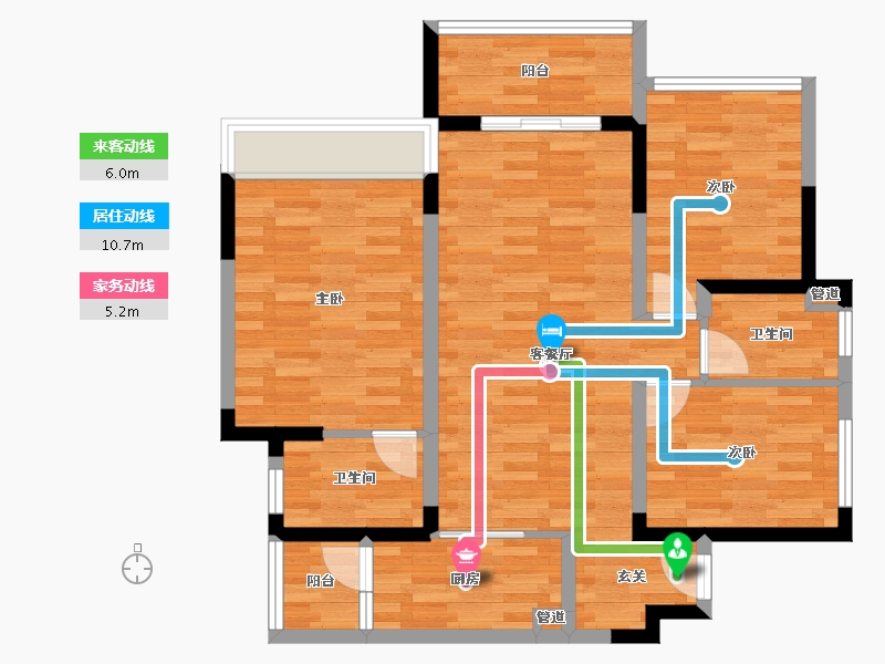 重庆-重庆市-中海九龙天颂1-1号楼84m²-82.99-户型库-动静线