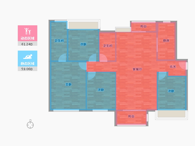 重庆-重庆市-中海九龙天颂2-1号楼110m²-109.69-户型库-动静分区