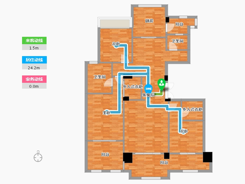 重庆-重庆市-两江御园4期洋房9号楼,4期洋房10号楼套内129m²-129.00-户型库-动静线