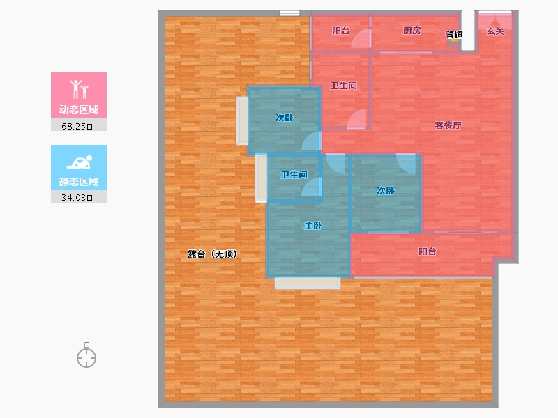 重庆-重庆市-云鼎栖山1号院1号楼97m²-207.05-户型库-动静分区