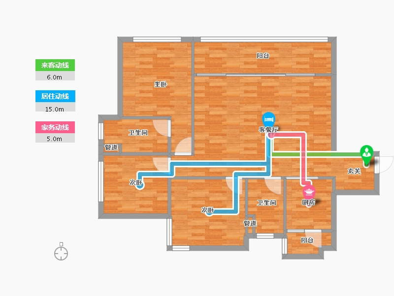 重庆-重庆市-印江州二期2号楼,二期4号楼,二期5号楼87m²-91.85-户型库-动静线