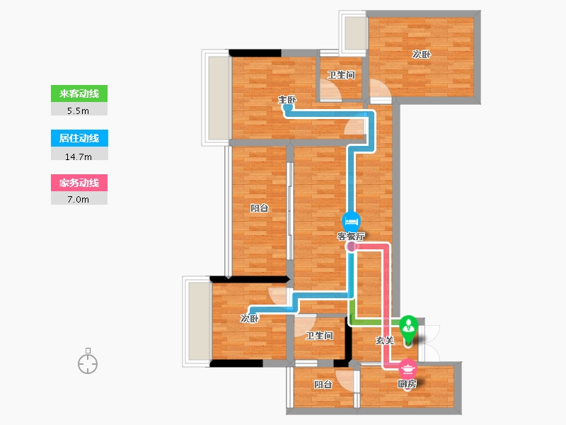 重庆-重庆市-云鼎栖山1号院1号楼106.36m²-79.46-户型库-动静线