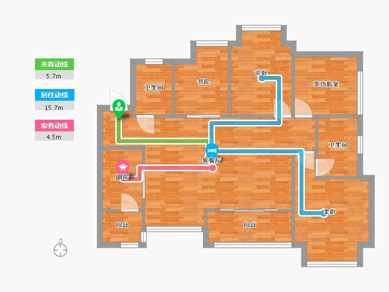 重庆-重庆市-和泓文华府7号楼套内88m2-89.43-户型库-动静线