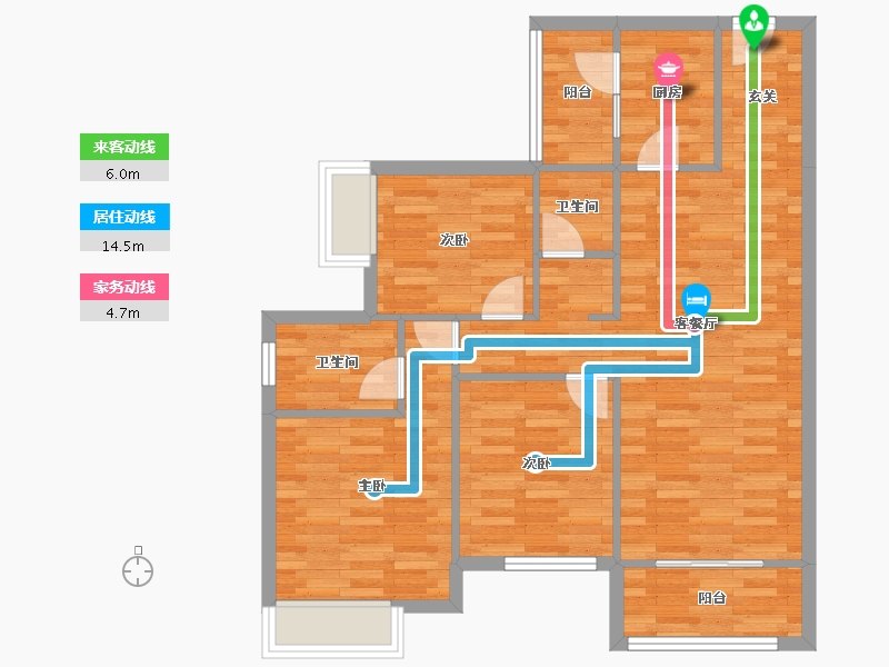 重庆-重庆市-中建御湖壹号御园D17号楼/33号楼87m²-82.51-户型库-动静线