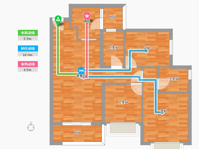 重庆-重庆市-恒大新城40号楼,高层39号楼建面110m2套内0m2-83.28-户型库-动静线