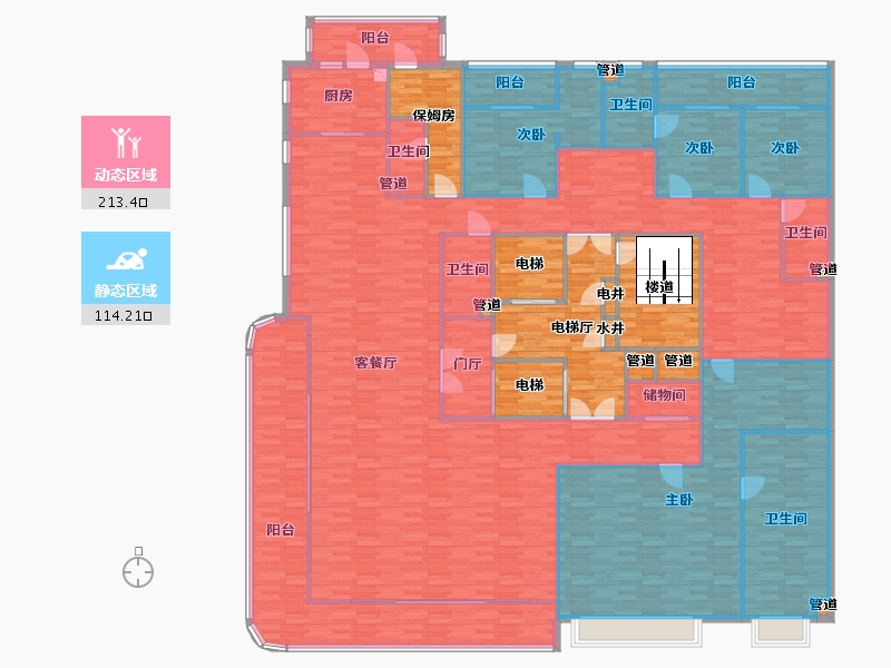 重庆-重庆市-龙湖舜山府二期9号楼,二期10号楼,二期2号楼套内354m²-349.22-户型库-动静分区