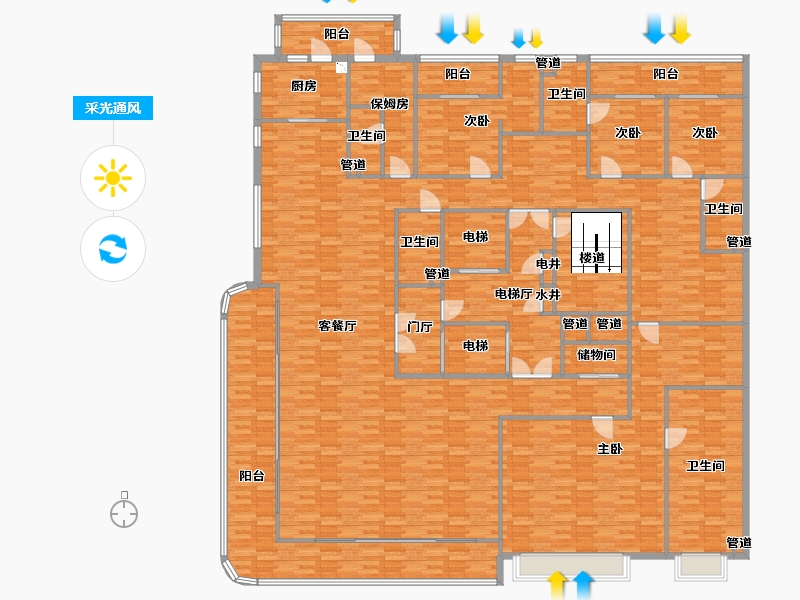 重庆-重庆市-龙湖舜山府二期9号楼,二期10号楼,二期2号楼套内354m²-349.22-户型库-采光通风