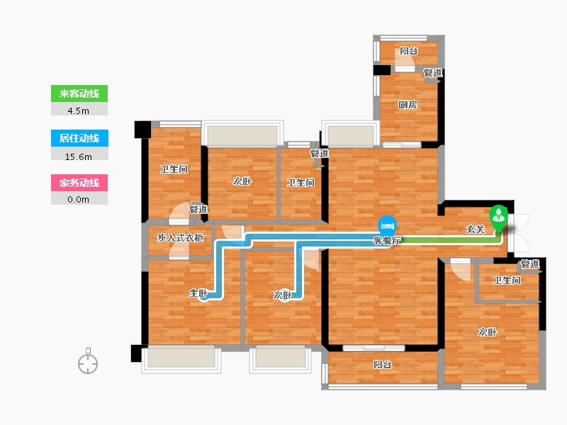 重庆-重庆市-中海九龙天颂2-1号楼166m²-119.22-户型库-动静线