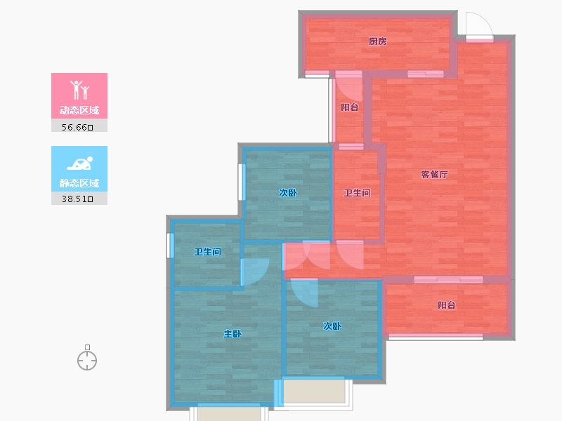 重庆-重庆市-恒大新城10-3号房户型高层10号楼,高层9号楼套内0m2-84.35-户型库-动静分区