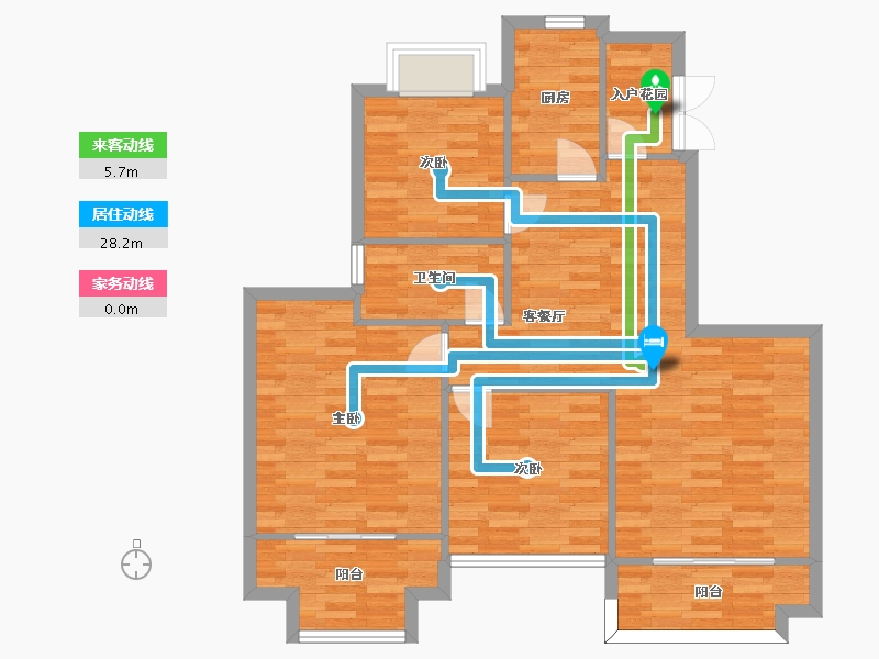 重庆-重庆市-恒大新城7幢（规划38号楼）套内92m2-91.88-户型库-动静线