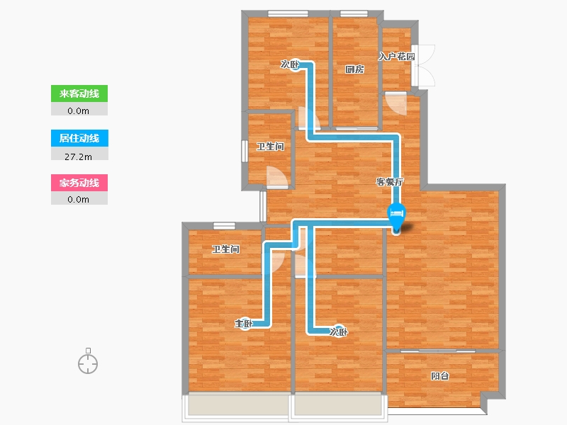 重庆-重庆市-恒大新城7幢（规划38号楼）套内120m2-112.94-户型库-动静线