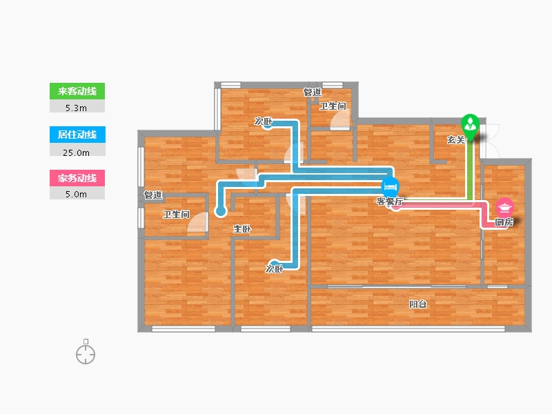 重庆-重庆市-印江州二期6号楼110m²-115.81-户型库-动静线