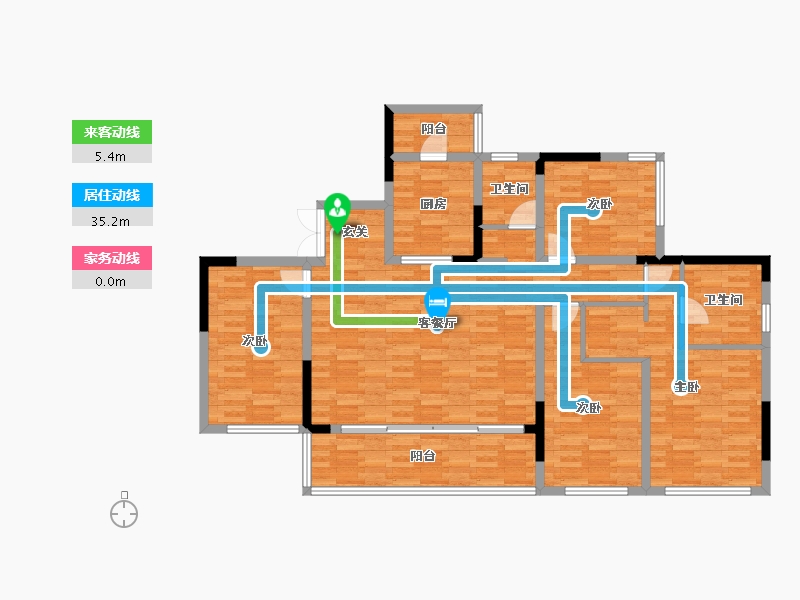 重庆-重庆市-印江州二期1号楼115m²-120.35-户型库-动静线