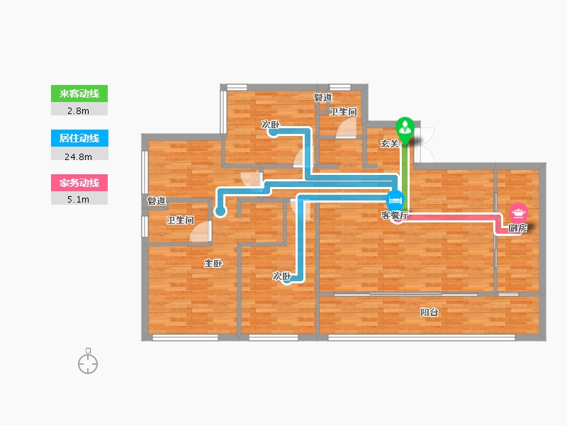 重庆-重庆市-印江州二期6号楼106m²-111.16-户型库-动静线