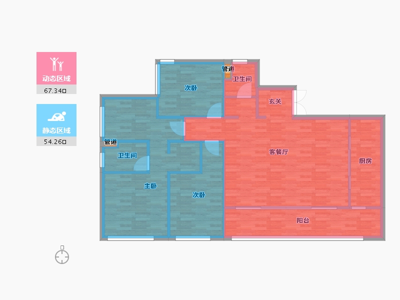 重庆-重庆市-印江州二期6号楼106m²-111.16-户型库-动静分区