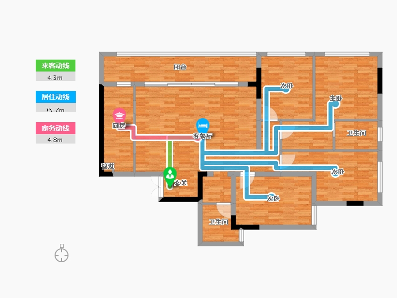 重庆-重庆市-印江州二期1号楼110m²-114.13-户型库-动静线