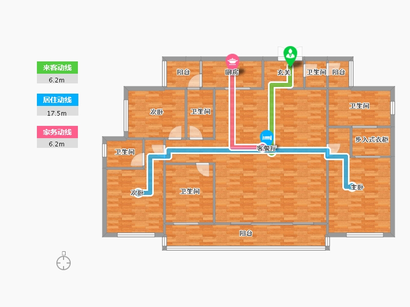 重庆-重庆市-印江州一期2号楼,一期3号楼,一期4号楼,一期5号楼156m²-162.65-户型库-动静线