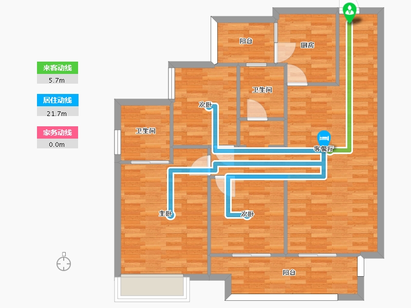 重庆-重庆市-大发熙悦書山境小高层3号楼套内0m2-89.88-户型库-动静线