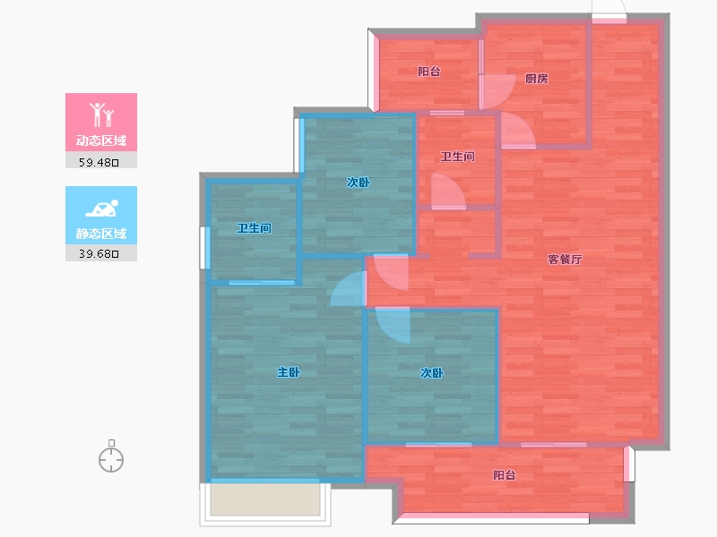 重庆-重庆市-大发熙悦書山境小高层3号楼套内0m2-89.88-户型库-动静分区