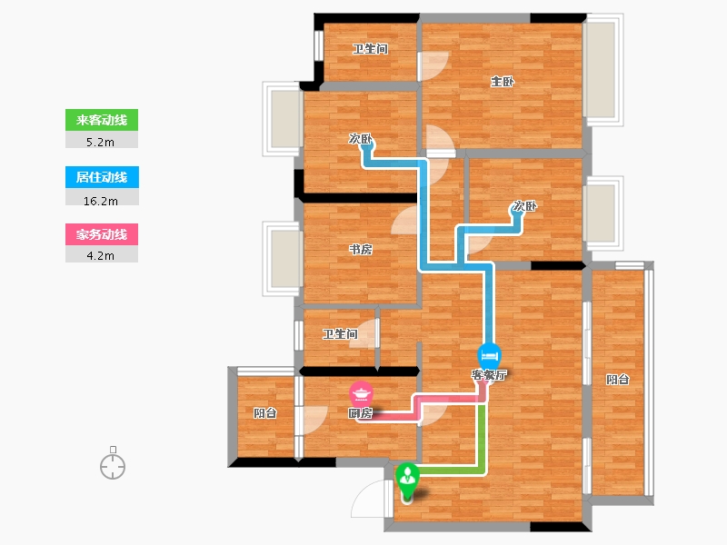 重庆-重庆市-大发熙悦書山境套内0m2-101.45-户型库-动静线