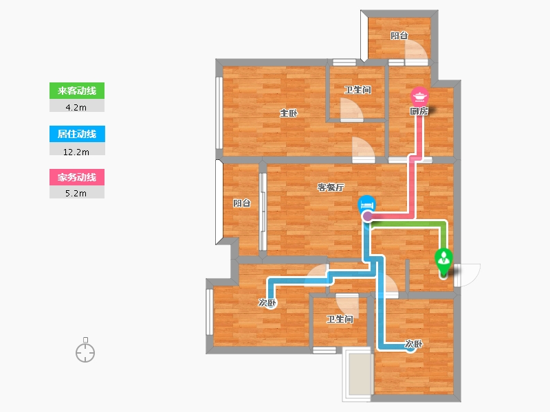 重庆-重庆市-碧桂园保利云禧高层10号楼,高层9号楼,高层12号楼套内0m2-77.29-户型库-动静线