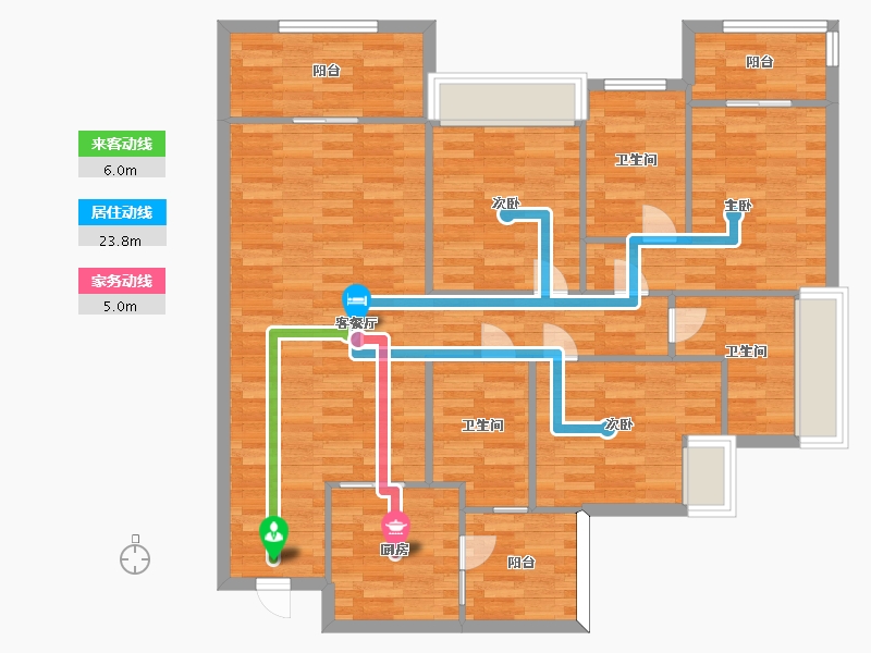 重庆-重庆市-碧桂园保利云禧高层10号楼,高层9号楼,高层12号楼套内109m2-109.00-户型库-动静线