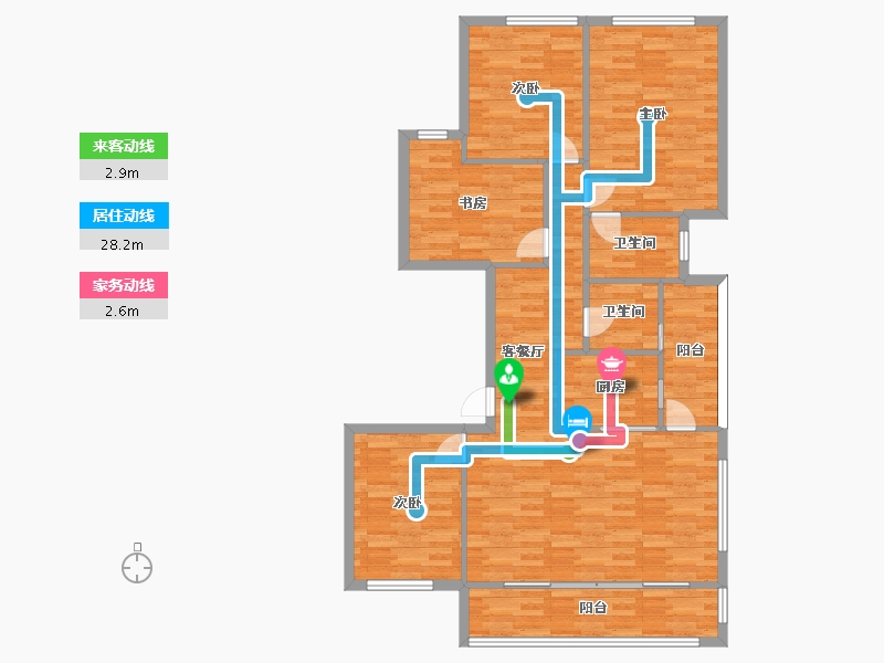 重庆-重庆市-碧桂园保利云禧高层2号楼套内110m2-114.75-户型库-动静线