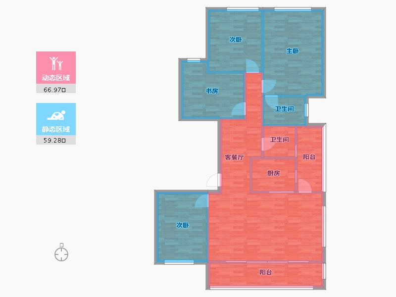 重庆-重庆市-碧桂园保利云禧高层2号楼套内110m2-114.75-户型库-动静分区