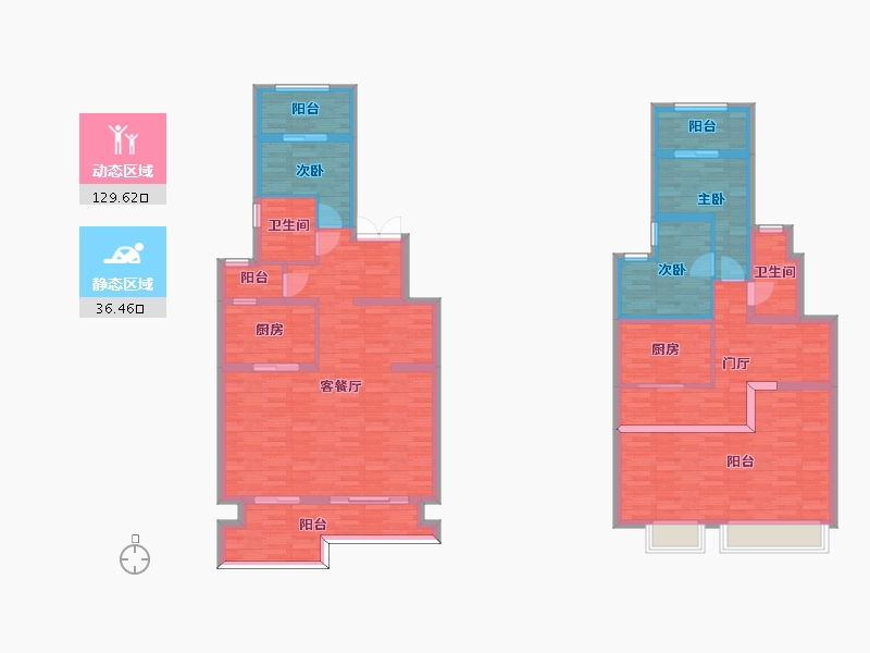 重庆-重庆市-碧桂园保利云禧B2户型套内141m2-144.71-户型库-动静分区