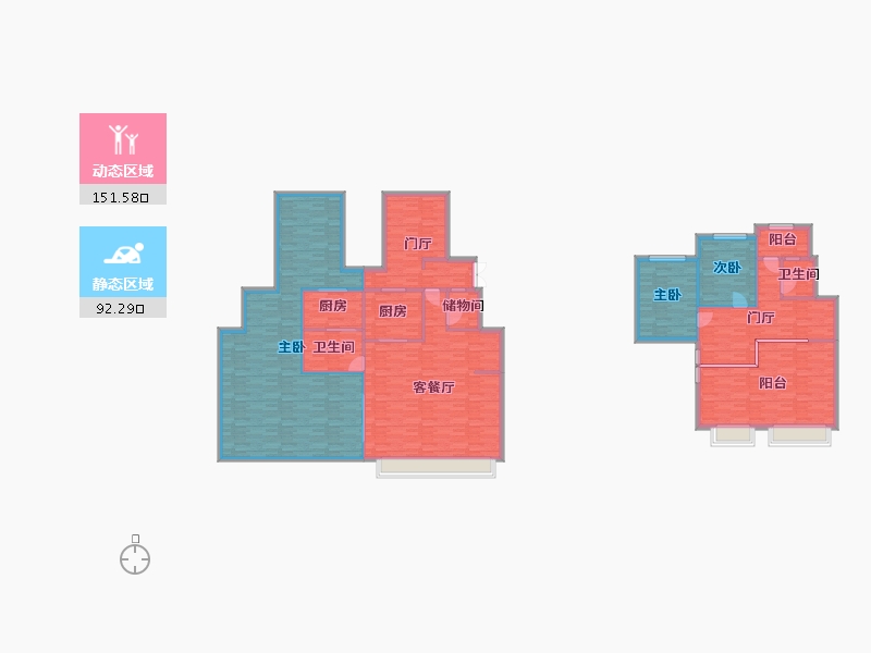 重庆-重庆市-碧桂园保利云禧套内148m2-224.39-户型库-动静分区