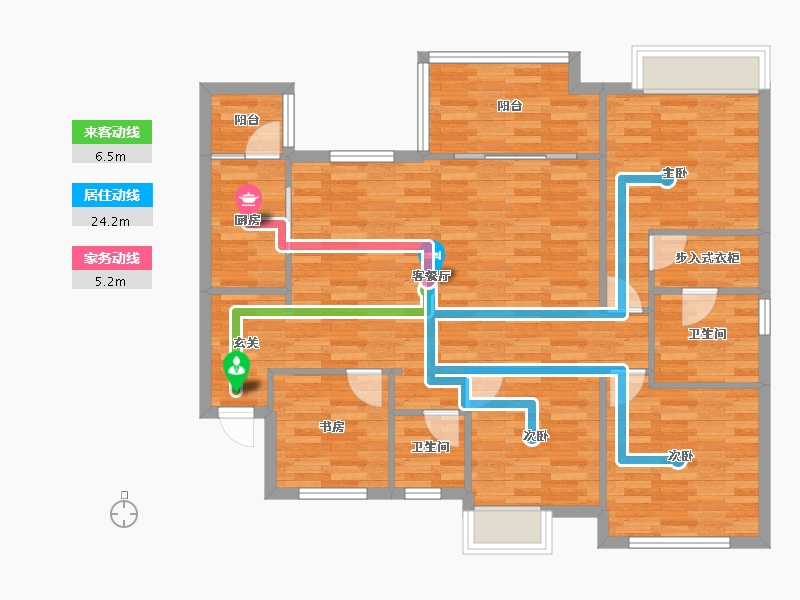 重庆-重庆市-中建御湖壹号御园D18号楼/32号楼107m²-102.26-户型库-动静线