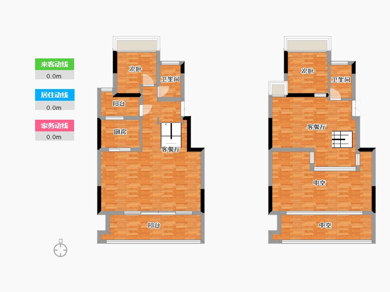 重庆-重庆市-东旭御江湾6号楼,1号楼,3号楼套内114m2-143.93-户型库-动静线