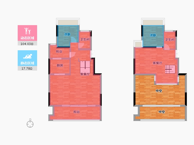 重庆-重庆市-东旭御江湾6号楼,1号楼,3号楼套内114m2-143.93-户型库-动静分区