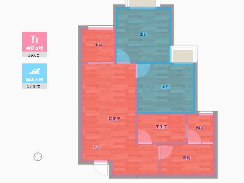 重庆-重庆市-恒大林溪郡6号楼58m²-53.49-户型库-动静分区