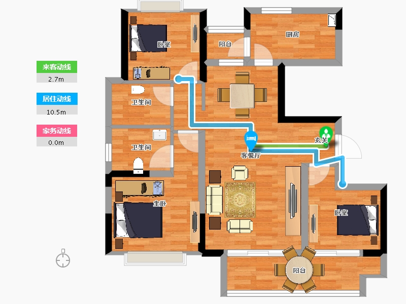 重庆-重庆市-中骏璟颂26号楼-76.83-户型库-动静线