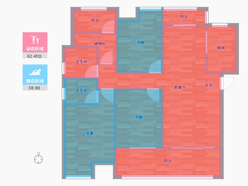 重庆-重庆市-澳海御江苑C3号楼91m²-91.20-户型库-动静分区