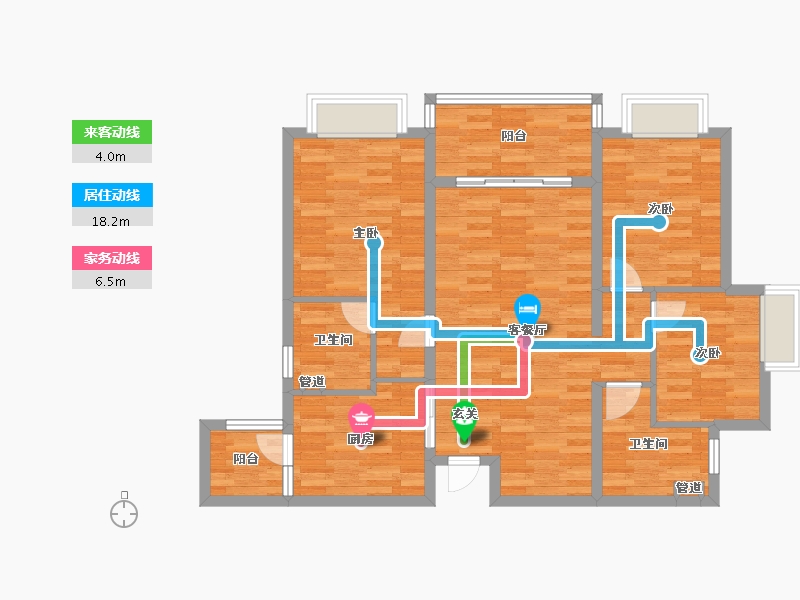 重庆-重庆市-恒大世纪梦幻城77号楼93m²-93.01-户型库-动静线