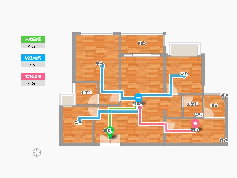 重庆-重庆市-印江州三期3号楼,三期5号楼80m²-80.00-户型库-动静线