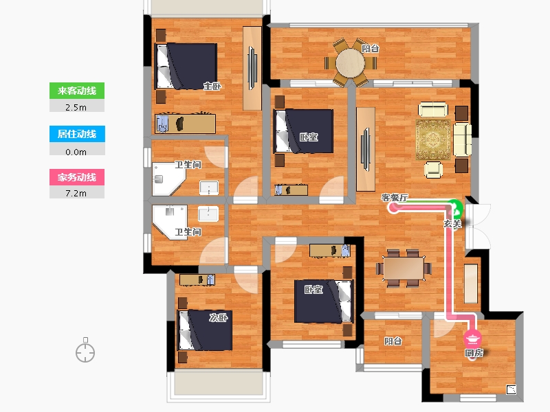 重庆-重庆市-金科天壹府10,2,3幢,11幢99.99m²-102.47-户型库-动静线