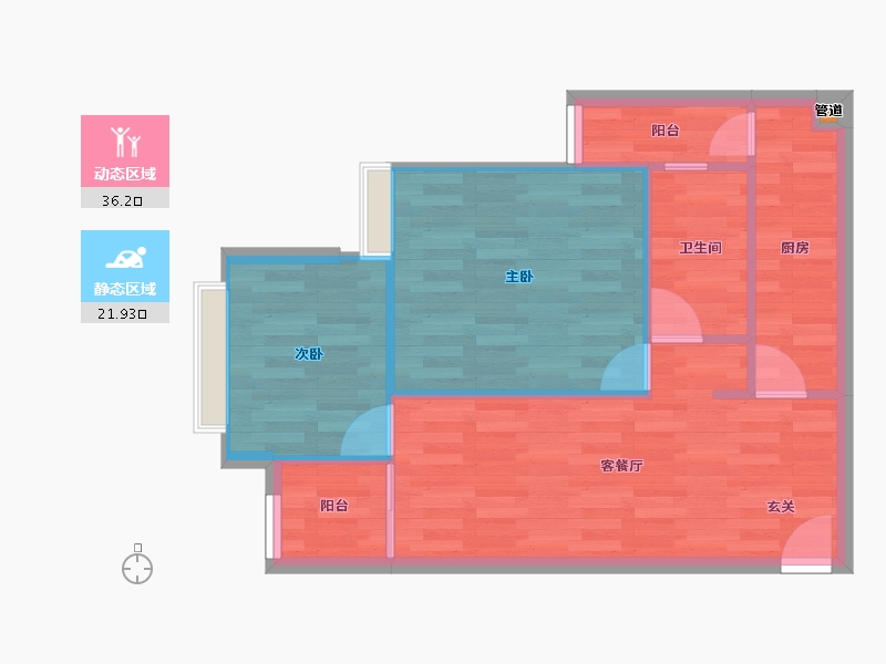 重庆-重庆市-财信新界1号楼52m²-52.57-户型库-动静分区