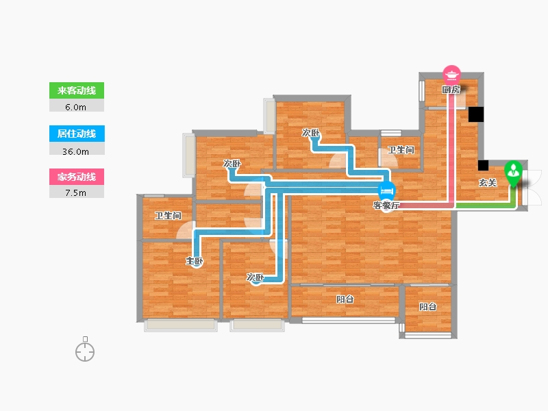 重庆-重庆市-印江州三期3号楼,三期5号楼106m²-107.04-户型库-动静线