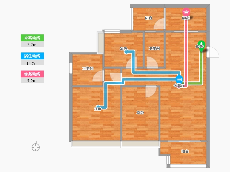 重庆-重庆市-绿地城际空间站2号楼,7号楼81m²-80.94-户型库-动静线