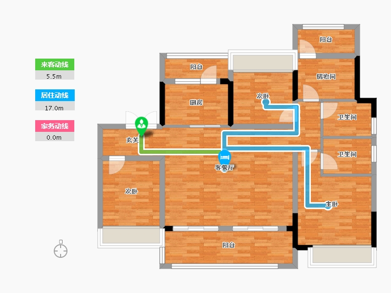 重庆-重庆市-首创西江阅2-1号楼,2-4号楼,2-9号楼,2-19号楼128.61m²-101.54-户型库-动静线