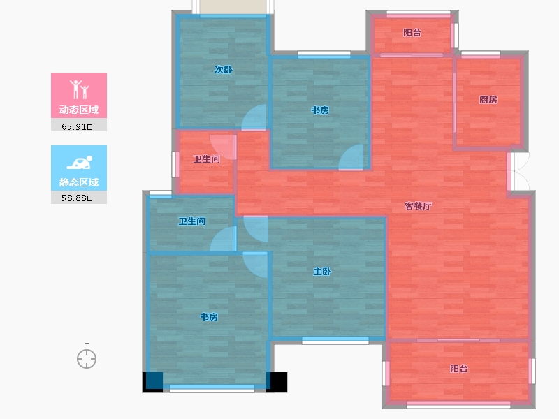 重庆-重庆市-琅樾江山102m²-114.44-户型库-动静分区