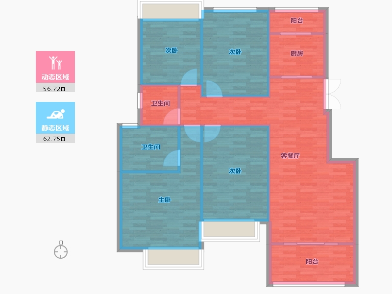 重庆-重庆市-琅樾江山112m²-109.50-户型库-动静分区