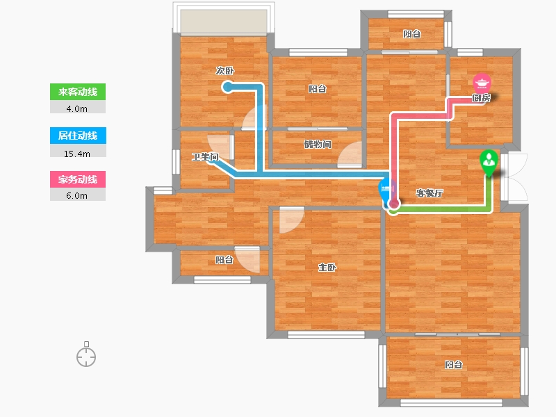 重庆-重庆市-琅樾江山89m²-97.20-户型库-动静线