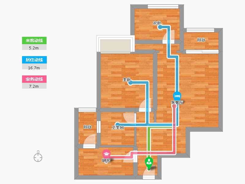 重庆-重庆市-琅樾江山39号楼53m²-53.00-户型库-动静线