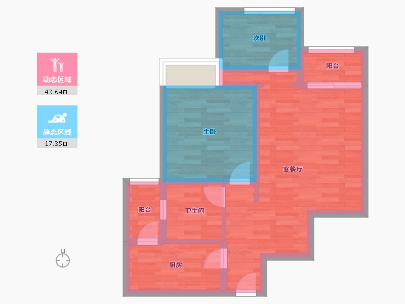 重庆-重庆市-琅樾江山39号楼53m²-53.00-户型库-动静分区