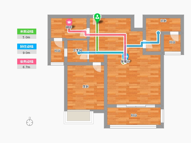 重庆-重庆市-琅樾江山39号楼57m²-56.99-户型库-动静线