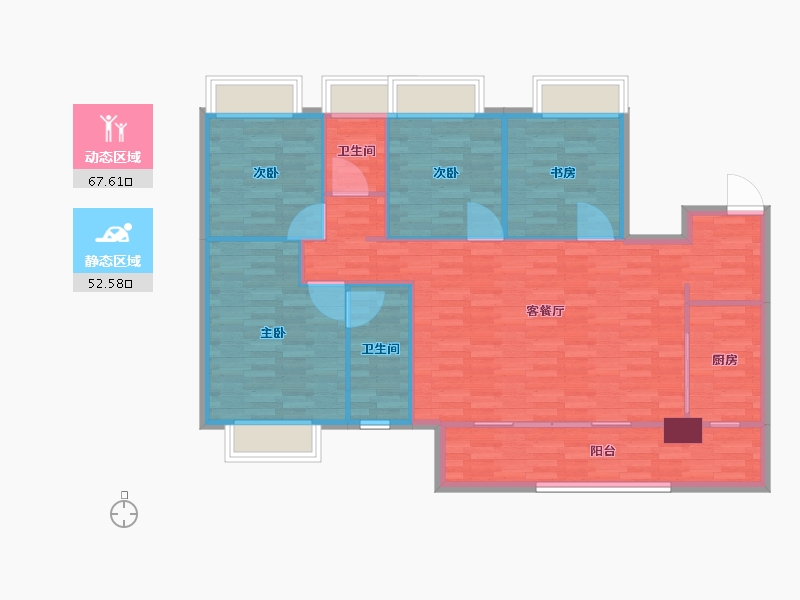 重庆-重庆市-远洋朗基枫桦四季4号楼套内115m²-110.00-户型库-动静分区